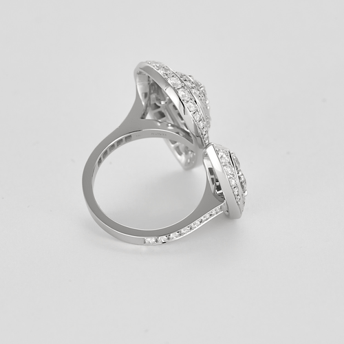 Bague 55 Chaumet - Rondes de Nuit Toi & Moi - Grand modèle - Bague en or blanc et diamants 58 Facettes DV23936-1