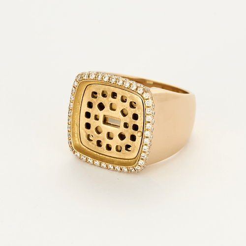 Bague 55 FRED - Pain de sucre - Bague en or jaune et diamants, cabochon de chrysoprase interchangeable 58 Facettes DV21289-3-DV0882-1