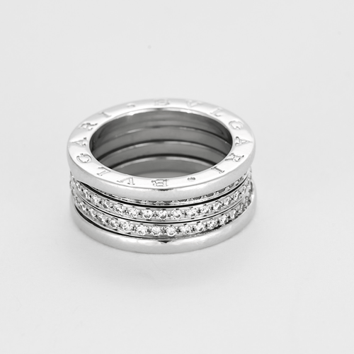 Bague 54 BULGARI - Bague B zero or gris et diamants 58 Facettes DV23195-5-54-3
