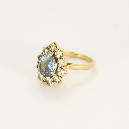Bague 50 Bague marguerite en or jaune, saphir et diamants 58 Facettes DV23822-1-50-1