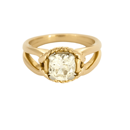 Bague 57 Bague solitaire en or jaune et diamant 58 Facettes DV23466-1