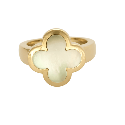 Bague 52 Van Cleef & Arpels - Pure Alhambre - Bague en or jaune et nacre blanche 58 Facettes DV23872-2