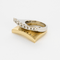 Bague 56 Bague moderniste en or deux tons et diamants 58 Facettes DV22972-7-56-3