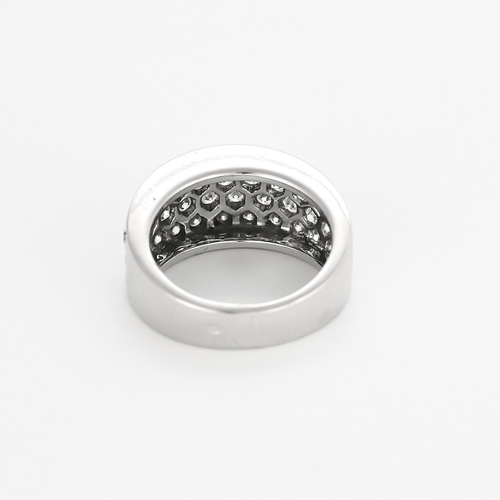 Bague 53 Bague bandeau en or gris et pavage diamants 58 Facettes DV24448-6-53-2