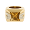 Bague 51 VERSACE - Bague chevalière deux ors, citrine et diamants 58 Facettes DV22972-2-51-2