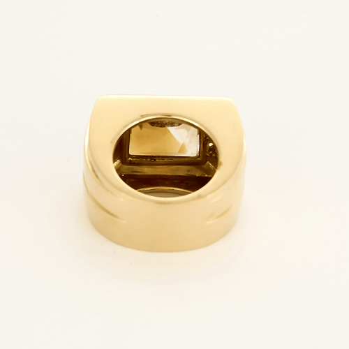 Bague 51 VERSACE - Bague chevalière deux ors, citrine et diamants 58 Facettes DV22972-2-51-2