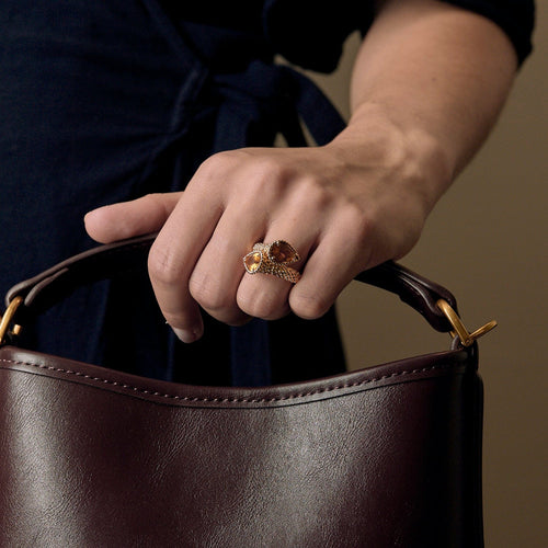 Bague 56 BOUCHERON - Serpent de bohème - Bague en or jaune et citrines 58 Facettes DV23308 -1-56-3