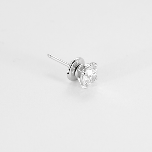 Boucles d'oreilles Cartier - Puces d'oreilles 1895 - or gris et diamants. 58 Facettes DV23634-5