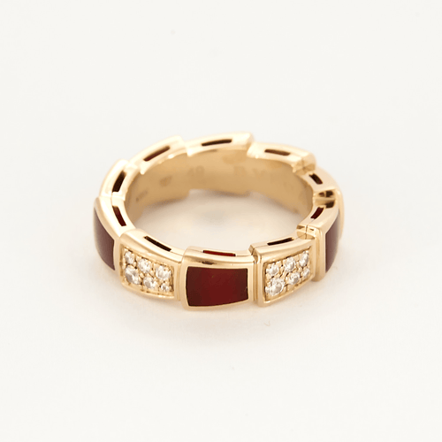 Bague Bulgari - Serpenti Viper - Bague en or jaune, cornaline et diamants 58 Facettes DV23248-2