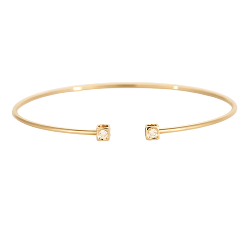 Bracelet Dinh Van - Le Cube Diamant petit modele- Bracelet en or rose et diamants 58 Facettes DV21602-13