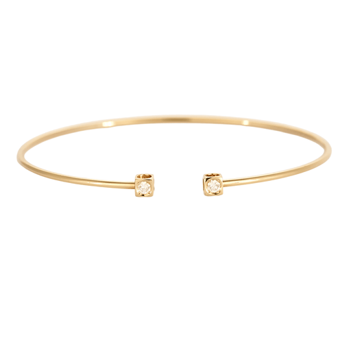 Bracelet Dinh Van - Le Cube Diamant petit modele- Bracelet en or rose et diamants 58 Facettes DV21602-13