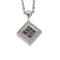 Collier Chaine et pendentif en or gris, saphirs rose et diamants 58 Facettes DV24528-1