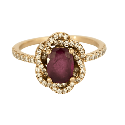 Bague 52 Valérie Danenberg - Blandine - Bague or rose, rubis et diamants 58 Facettes DV24431-1-52-1