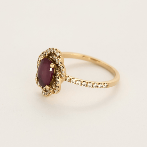 Bague 52 Valérie Danenberg - Blandine - Bague or rose, rubis et diamants 58 Facettes DV24431-1-52-1