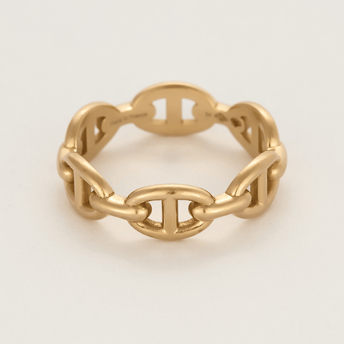 Bague 54 HERMES - Bague Chaîne d'ancre Enchaînée en or rose 58 Facettes DV25095-1-54-22