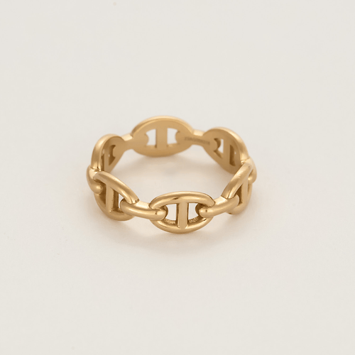 Bague 54 HERMES - Bague Chaîne d'ancre Enchaînée en or rose 58 Facettes DV25095-1-54-22