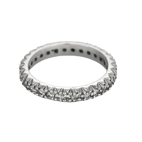 Bague 57 Alliance en or gris et diamants 58 Facettes DV1834-10