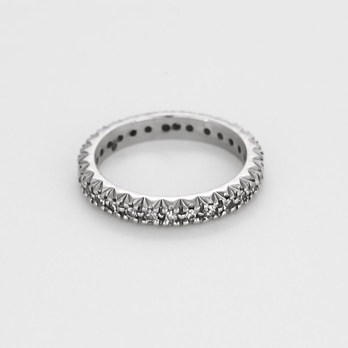 Bague 57 Alliance en or gris et diamants 58 Facettes DV1834-10