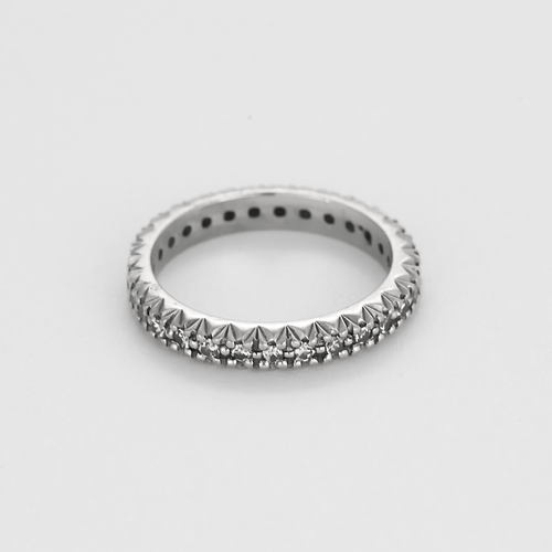 Bague 57 Alliance en or gris et diamants 58 Facettes DV1834-10