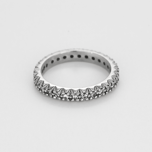 Bague 57 Alliance en or gris et diamants 58 Facettes DV1834-10
