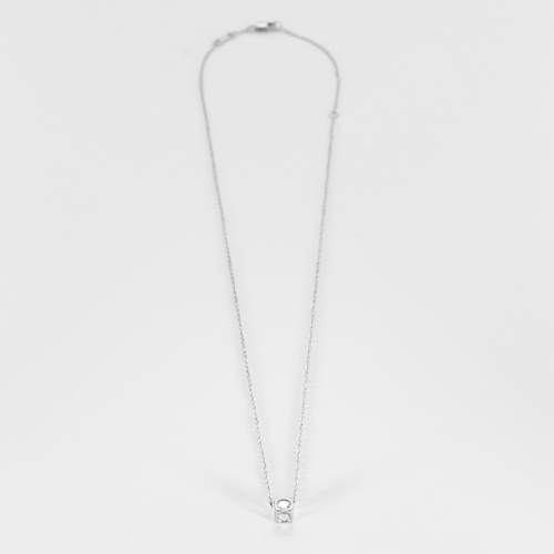 DINH VAN - Le Cube  - Collier en or gris et diamant - Moyen Modèle
