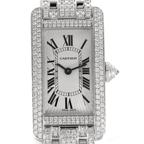 Montre Cartier - Tank Américaine - Montre en or blanc et diamants 58 Facettes DV25042-1
