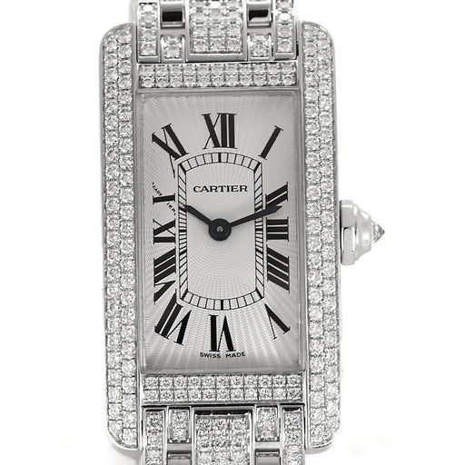 Montre Cartier - Tank Américaine - Montre en or blanc et diamants 58 Facettes DV25042-1