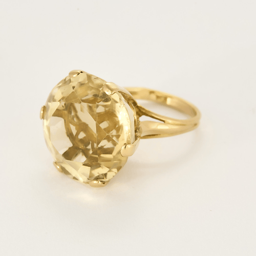 Bague 53 Bague coktail en or jaune et citrine 58 Facettes DV24426-3-53-2