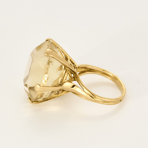 Bague 53 Bague coktail en or jaune et citrine 58 Facettes DV24426-3-53-2