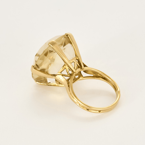 Bague 53 Bague coktail en or jaune et citrine 58 Facettes DV24426-3-53-2