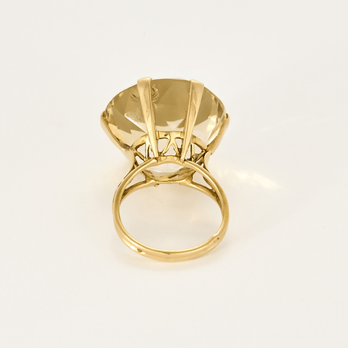 Bague 53 Bague coktail en or jaune et citrine 58 Facettes DV24426-3-53-2