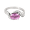 Bague Bague en or gris saphir rose et diamants 58 Facettes