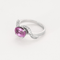 Bague Bague en or gris saphir rose et diamants 58 Facettes
