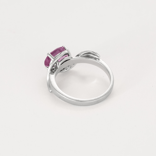 Bague 54,5 Bague en or gris saphir rose et diamants 58 Facettes DV0942-5-545-6