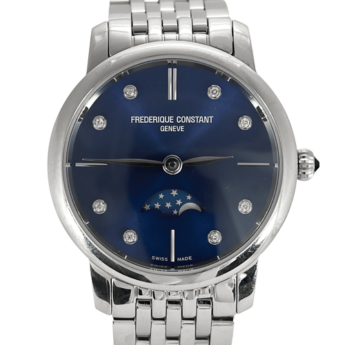 Montre FREDERIQUE CONSTANT - Slimline Moonphase - Montre en acier 58 Facettes DV22972-24