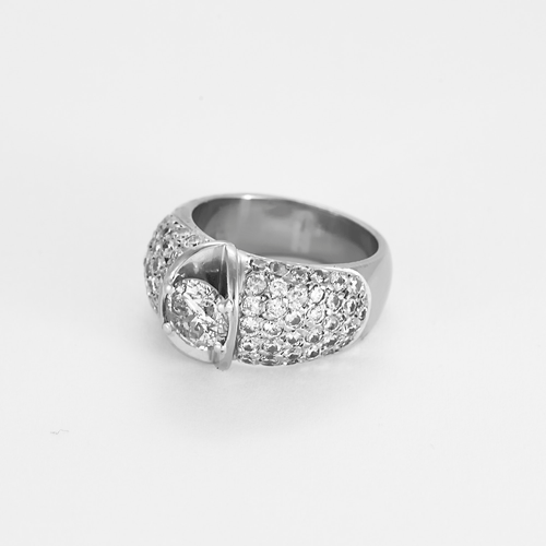 Bague 55 Bague bandeau en or gris et diamants 58 Facettes DV24448-3-DV0882-1