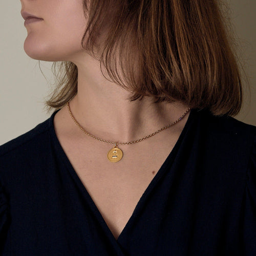 Pendentif Augis - Médaille sentimentale en or jaune 58 Facettes DV20103-6