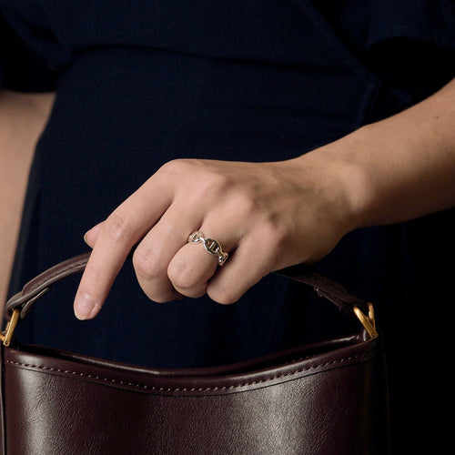 Bague 52 Hermès Bague Bague Chaîne d'Ancre Petit modèle Argent 58 Facettes DDV24955-1