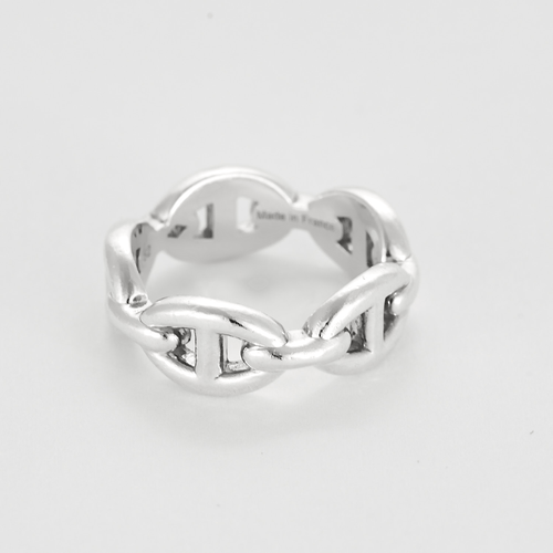 Bague 52 Hermès Bague Bague Chaîne d'Ancre Petit modèle Argent 58 Facettes DDV24955-1
