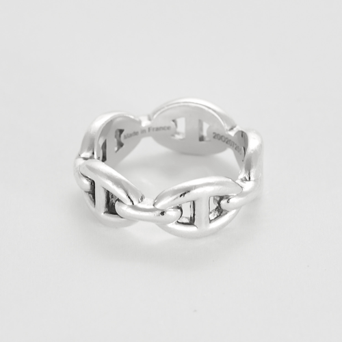 Bague 52 Hermès Bague Bague Chaîne d'Ancre Petit modèle Argent 58 Facettes DDV24955-1