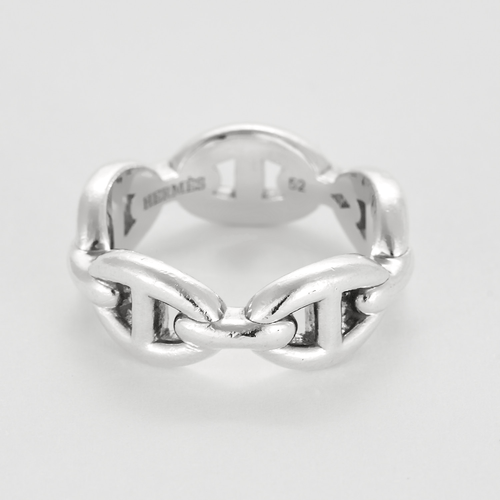 Bague 52 Hermès Bague Bague Chaîne d'Ancre Petit modèle Argent 58 Facettes DDV24955-1
