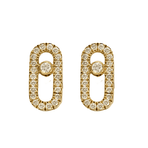 Boucles d'oreilles MESSIKA - Puce Move Uno - Boucles d'oreilles en or jaune et diamants 58 Facettes DV25630-1