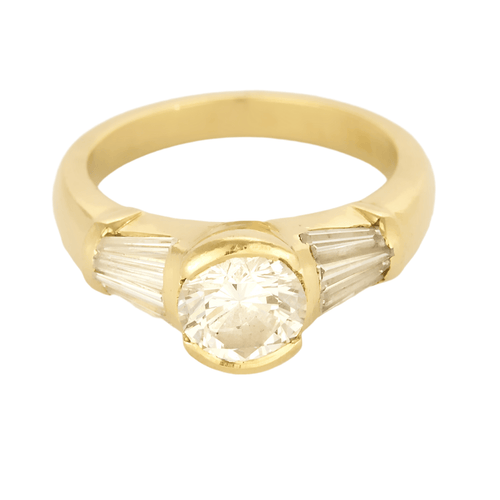 Bague 51 Bague solitaire en or jaune et diamants 58 Facettes DV25249-2-51-2