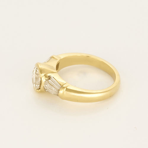 Bague 51 Bague solitaire en or jaune et diamants 58 Facettes DV25249-2-51-2