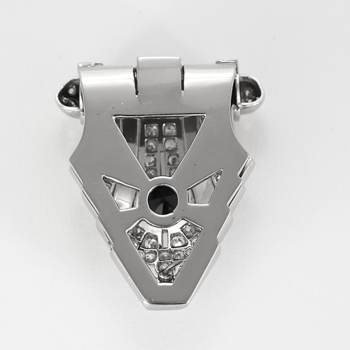 Clip Art Déco en platine, or gris, diamants et saphir