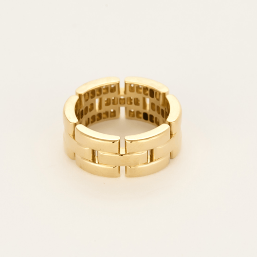 Bague 52 Cartier - Maillon Panthère - Bague trois rangs, semi-pavée or jaune et diamants 58 Facettes DV25466-1-52-1