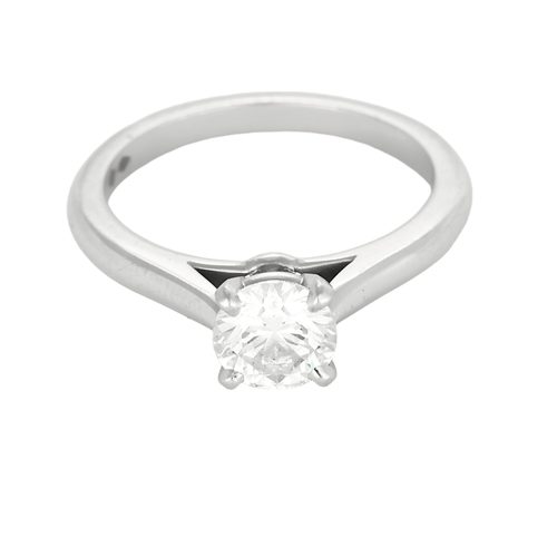 Bague 48 Cartier, solitaire 1895 -  en or gris et diamant 58 Facettes DV23634-3