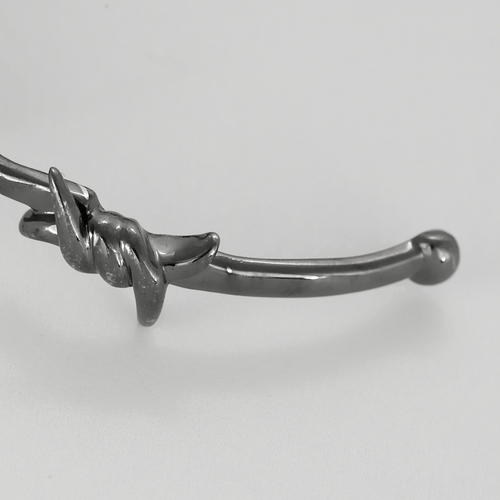 DJULA - Barbelé - Bracelet jonc or noirci et diamant