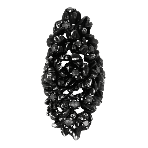 Bague 51 Repossi -  "Nérée" - Bague en or noirci et diamants noirs 58 Facettes DV23832-3