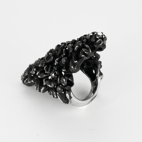 Bague 51 Repossi -  "Nérée" - Bague en or noirci et diamants noirs 58 Facettes DV23832-3